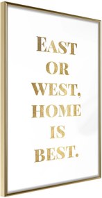 Αφίσα - Home Is Best (Gold) - 40x60 - Χρυσό - Χωρίς πασπαρτού