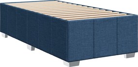 vidaXL Κρεβάτι box spring με στρώμα Μπλε 90 x 200 cm Ύφασμα