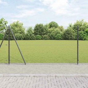 vidaXL Φράχτης με Στήλες. Γκρι 1.2 x 25 m Ατσάλι