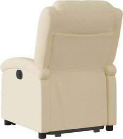 vidaXL Πολυθρόνα Ανακλινόμενη με Ανύψωση Κρεμ Υφασμάτινη