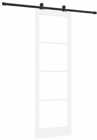 vidaXL Συρόμενη Πόρτα Χειροκίνητος Λευκό 78 x 232 cm Ξύλο και μέταλλο