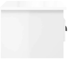Κομοδίνα Επιτοίχια 2 τεμ. Γυαλιστερό Λευκό 41,5 x 36 x 28 εκ. - Λευκό