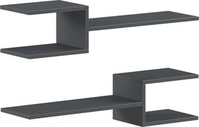 Ραφιέρα τοίχου Galler pakoworld ανθρακί 79x19.5x18εκ