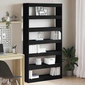 vidaXL Βιβλιοθήκη Μαύρη Επεξεργασμένο ξύλο 100 x 30 x 198 εκ. Βιβλιοθήκη