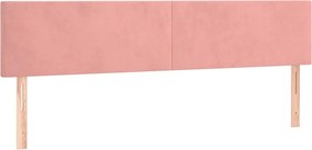 vidaXL Κρεβάτι Boxspring με Στρώμα Ροζ 180x200 εκ. Βελούδινο