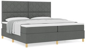 vidaXL Κρεβάτι με Στρώμα Σκούρο Γκρι 200x200 εκ. Ύφασμα