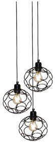Φωτιστικό Οροφής Κρεμαστό HL-3588-3 77-4063 Aline Black  Homelighting Metal