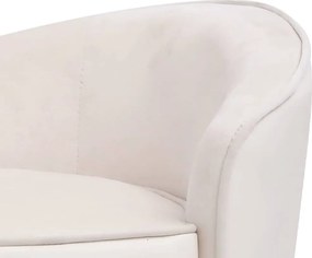 vidaXL Καναπές-Κρεβάτι Σκύλου Κρεμ 69x49x40 εκ. Βελουτέ/Συνθετ. Δέρμα