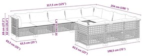 vidaXL Σετ Καναπέ Κήπου 10 τεμ. Μπεζ Συνθετικό Ρατάν με Μαξιλάρια