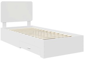 vidaXL Σκελετός Κρεβατιού Λευκό 90 x 190 cm Επεξεργασμένο ξύλο