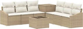 vidaXL Σετ Καναπέ 8 τμχ. Μπεζ και Κρέμ 55 x 55 x 37 εκ