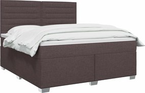 vidaXL Κρεβάτι box spring με στρώμα Σκούρο Καφέ 140 x 190 cm Ύφασμα