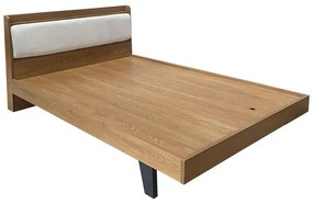 Κρεβάτι Frankly διπλό oak-λευκό pu 150x200εκ 156x215x98 εκ.