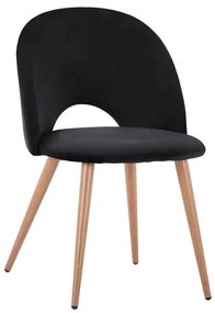 Καρέκλα Sadie Black HM8544.04 52x49,5x77Υ εκ. Σετ 4τμχ Βελούδο, Μέταλλο