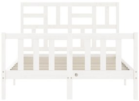 vidaXL Σκελετός Κρεβ. Χωρίς Στρώμα Λευκό 140x200 εκ Μασίφ Πεύκο