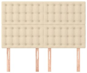 vidaXL Κεφαλάρι Κρεμ 144x5x118/128 εκ. Ύφασμα