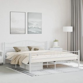 vidaXL Πλαίσιο Κρεβατιού Λευκό 180 x 200 εκ. Μεταλλικό