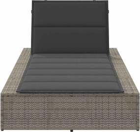 vidaXL Ξαπλώστρα με αιωρούμενο μαξιλάρι Γκρι Poly Rattan
