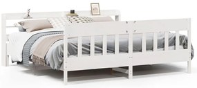 vidaXL Σκελετός Κρεβ. Χωρίς Στρώμα Λευκό 180x200 εκ Μασίφ Πεύκο