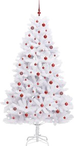 vidaXL Τεχνητό Χριστουγεννιάτικο Δέντρο με Άξονα με βάση Λευκό 240 cm