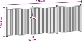vidaXL Πάνελ Φράχτη 3 τμχ. 530 x 186,5 εκ. WPC και Αλουμίνιο Μαύρο