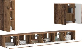 vidaXL Επιτοίχιο 6 pcs Παλιό Ξύλο