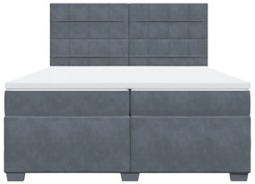 ΚΡΕΒΑΤΙ BOXSPRING ΜΕ ΣΤΡΩΜΑ ΣΚΟΥΡΟ ΓΚΡΙ 200X200 ΕΚ. ΒΕΛΟΥΔΙΝΟ 3291003