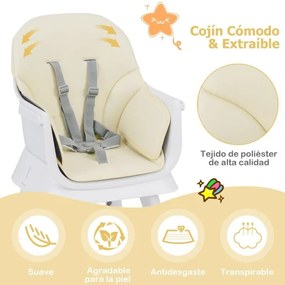 Costway Πολυλειτουργική Καρεκλάκι Φαγητού και Μάθησης 6-σε-1, Μπεζ AD10027MS