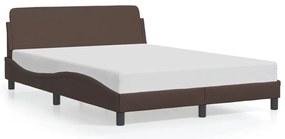 vidaXL Πλαίσιο Κρεβατιού με Κεφαλάρι Καφέ 140x200 εκ. Συνθετικό Δέρμα
