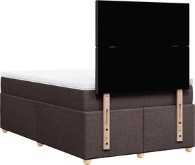 vidaXL Κρεβάτι Boxspring με Στρώμα Σκούρο Καφέ 120x190 εκ Υφασμάτινο