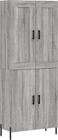 vidaXL Ντουλάπι Γκρι Sonoma 69,5 x 34 x 180 εκ. Επεξεργασμένο Ξύλο
