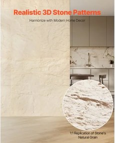 VEVOR 3D Wall Panels 4 Pack 48x24'' PU Stone-Look 32 Sq.Ft Coverage Stone Yellow