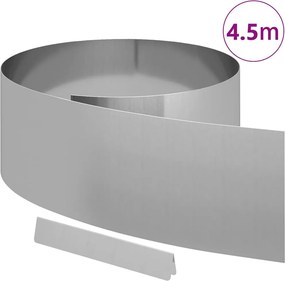 vidaXL Περίγραμμα γκαζόν 450 x 25 εκ Επικαλυμμένος Χάλυβας Ασημί