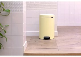 Κάδος απορριμμάτων με πεντάλ Brabantia NewIcon 649044, 20 l, Ομαλό κλείσιμο, Αντιολισθητική βάση, Κίτρινο