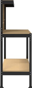 vidaXL Εργαστηριακός πάγκος με ράφι Μαύρο 114 x 54 x 145 εκ.