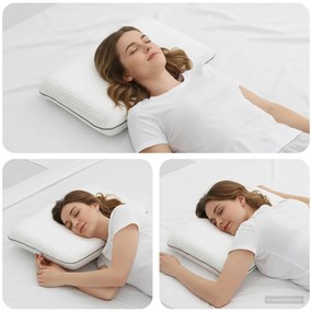vidaXL Μαξιλάρι Ύπνου Μονόχρωμο Λευκό 60 x 40 x 10 εκ Τζελ Αφρός