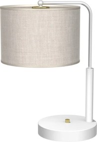 Επιτραπέζιο Φωτιστικό Lino Biel με καπέλο Λευκό με Λινό