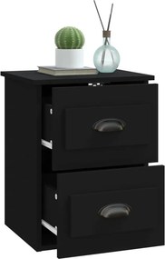 vidaXL Κομοδίνο Επιτοίχιο Μαύρο 41,5x36x53 εκ.