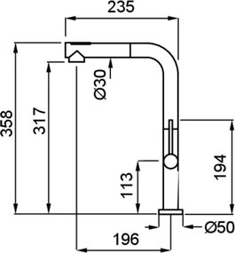 Elleci Flux Chrome - Μπαταρία Κουζίνας με Ντους