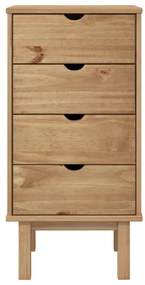 vidaXL Συρταριέρα OTTA Γκρι 45x39x90 εκ. από Μασίφ Ξύλο Πεύκου