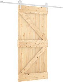 vidaXL Συρόμενη Πόρτα Φυσικό και Λευκό 95 x 210 cm
