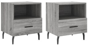 vidaXL Κομοδίνα 2 τεμ. Γκρι Sonoma 40 x 35 x 47,5 εκ. Επεξεργ. Ξύλο