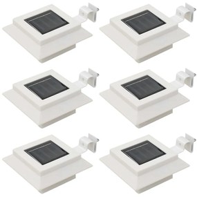 vidaXL Φωτιστικά Εξωτ. Χώρου Ηλιακά 6 τεμ. LED Τετράγωνα Λευκά 12 εκ.