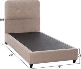 ΚΡΕΒΑΤΙ DOLORES ΜΠΕΖ ΥΦΑΣΜΑ HM649.22 ΓΙΑ ΣΤΡΩΜΑ 90x200 εκ.
