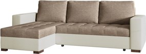 Γωνιακός καναπές Julie-Λευκό - Μπεζ - 237.00Χ150.00Χ90.00cm