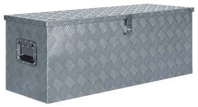 vidaXL Κουτί Αποθήκευσης Ασημί 110,5 x 38,5 x 40 εκ. Αλουμινίου