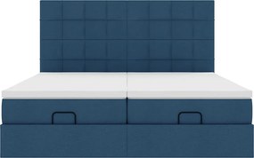 vidaXL Οθωμανικό κρεβάτι με στρώματα μπλε 180x200cm ύφασμα