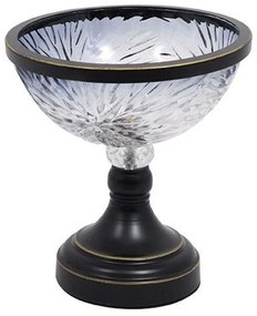 Διακοσμητικό Μπωλ Με Πόδι 373-223-978 20x20cm Grey Metal, Glass