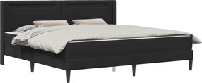 vidaXL Σκελετός κρεβατιού με στρώμα Μαύρο 180 x 200 cm Τεχνητό Δέρμα