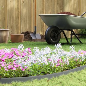 vidaXL Περιγράμματα γκαζόν Γκρι 1000 x 4 x 5 εκ Πλαστικό